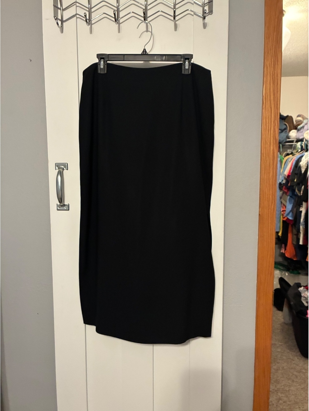 Lauren Ralph Lauren Black Side Slit Midi Skirt Size 16